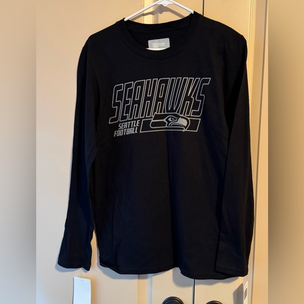 NFL Seahawks Men’s Long Sleeve Tee - Black Size Small